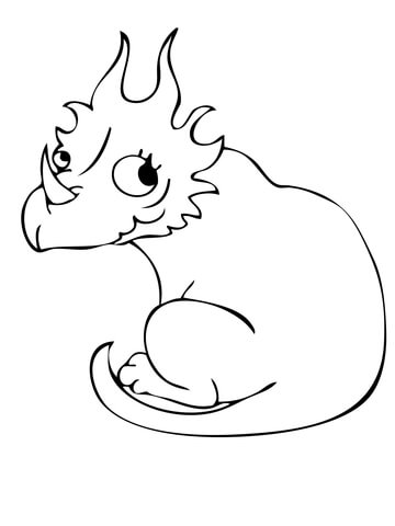 Cute Styracosaurus Dino Coloring Page